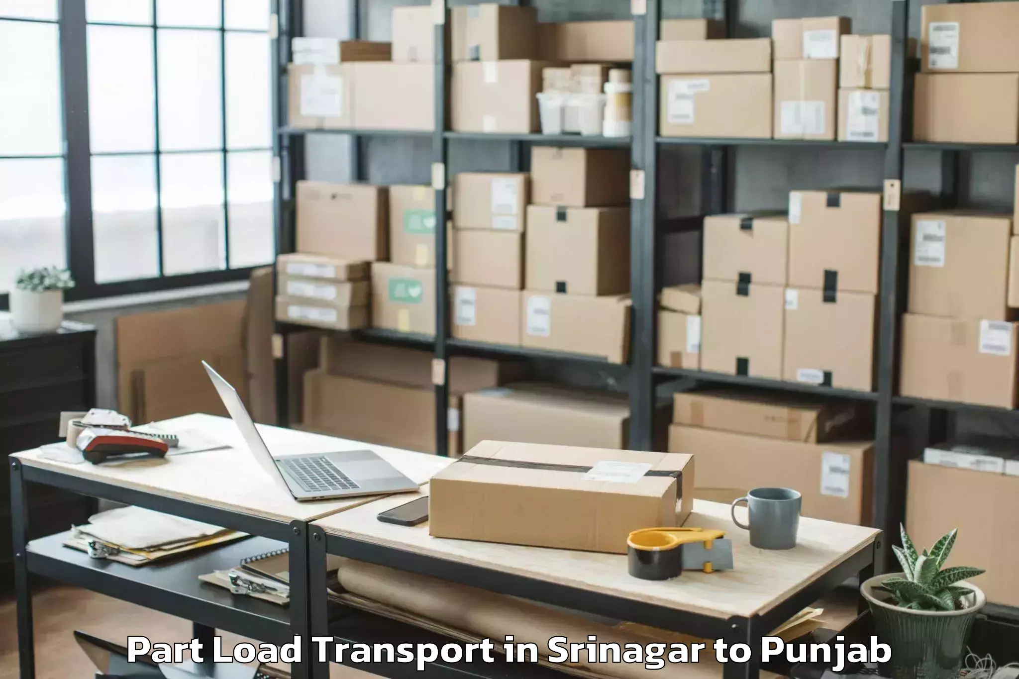 Book Srinagar to Sangrur Part Load Transport